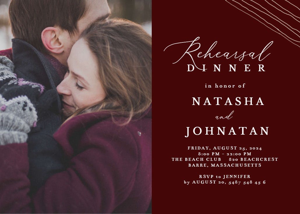 Fab dinner - rehearsal dinner party invitation